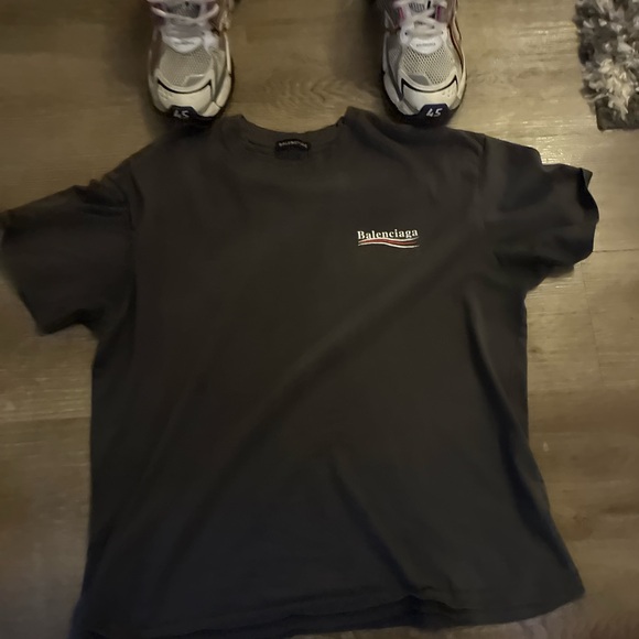 Balenciaga Charcoal Tee with Logo - Picture 1 of 2